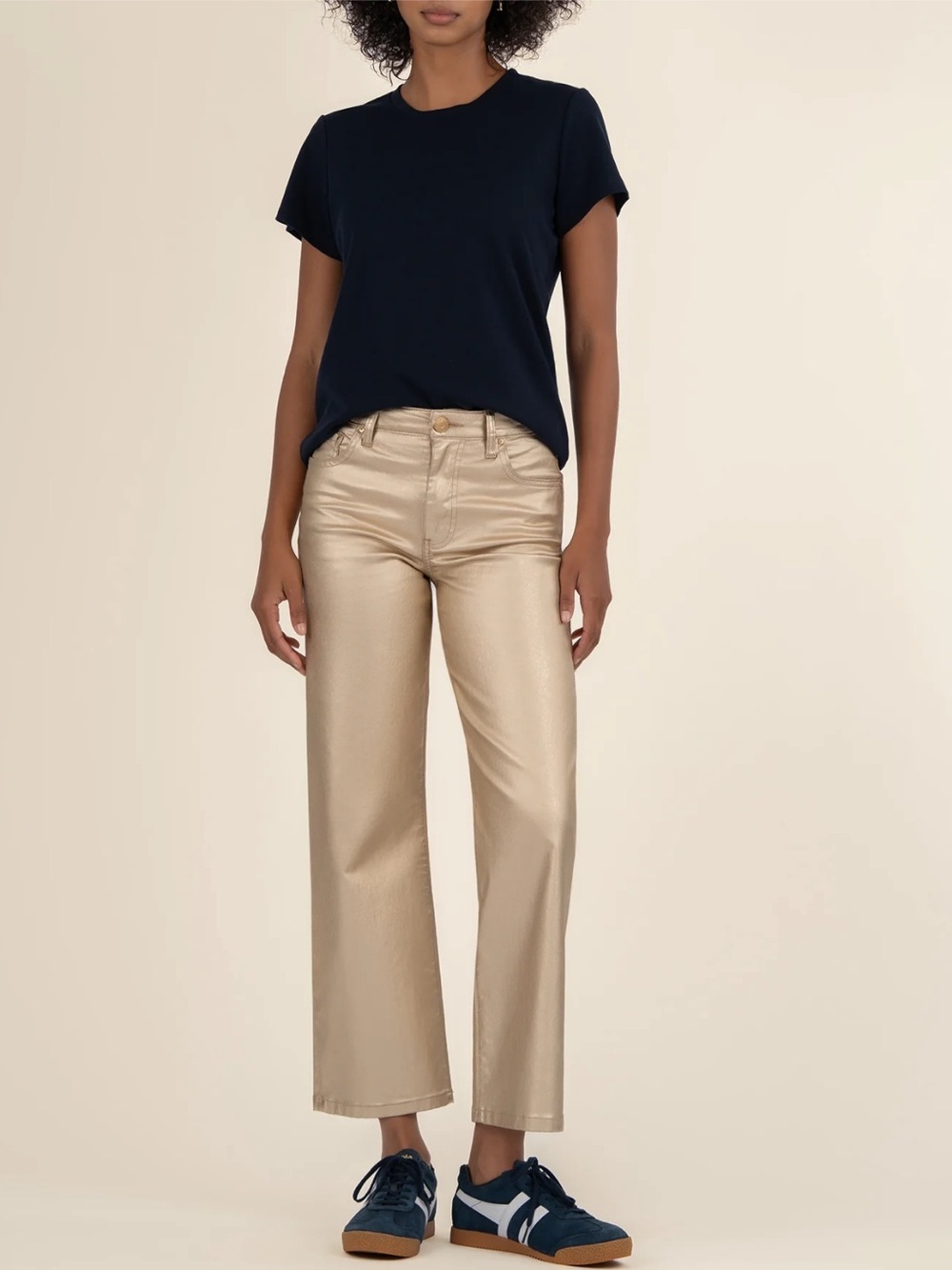 KUT FROM THE KLOTH charlotte high rise pants in gold Size 2 NWT